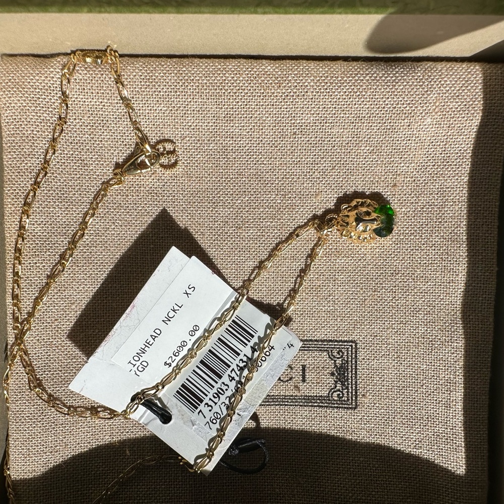 Gucci Gold and Emerald Necklace